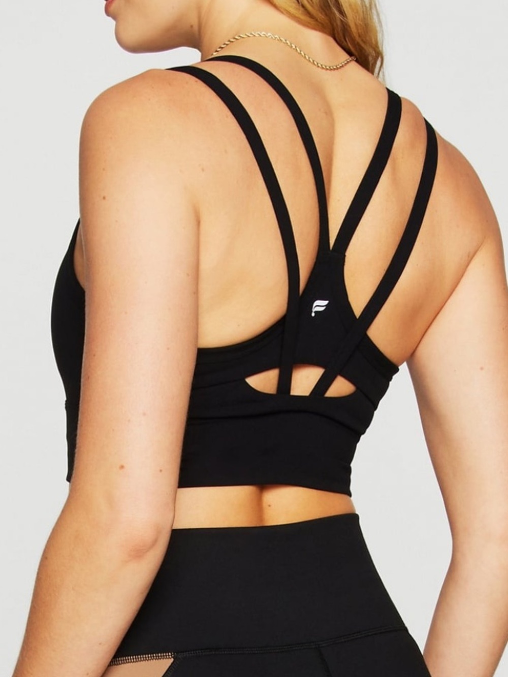 Fabletics Black Double-Strap Sports Bra